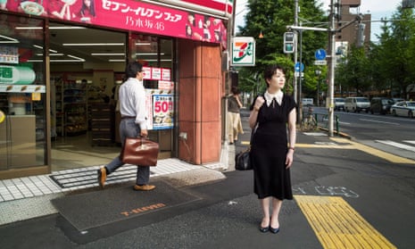 Sayaka Murata outside a convenience store in Tokyo.