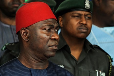 Ike Ekweremadu (left) when he was deputy president of the Nigerian senate in March 2012.