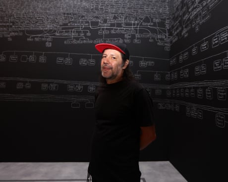 Archie Moore with his artwork