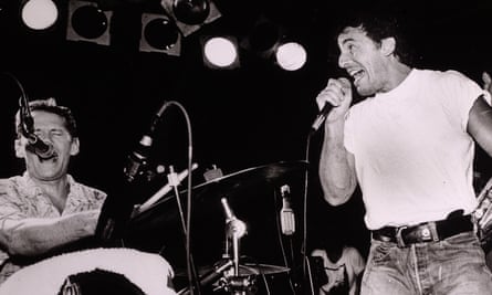 Levon Helm and Bruce Springsteen perform at The Stone Pony in August 1987 in Asbury Park.