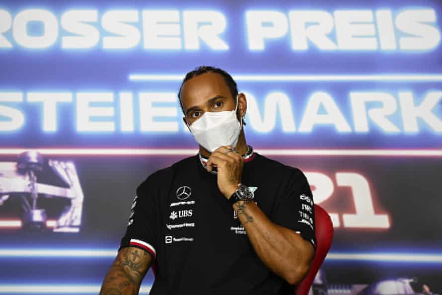 Lewis Hamilton speaks to the media in Austria on Thursday.