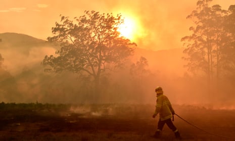 A firefighter near Taree during the 2019-2020 black summer bushfires