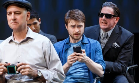 Affable: Daniel Radcliffe (center), Michael Countryman, Raffi Barsoumian, and Reg Rogers in Privacy.