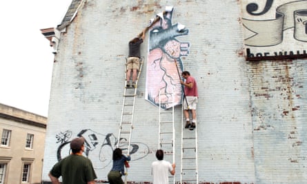The installation of wheatpaste work by O+ artist Bonnie M. Smith in 2010.