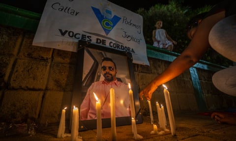 People attend a vigil for Rafael Moreno in October 2022. 