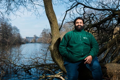 Jay Rathod in St James’s Park, London, where he works as a park officer