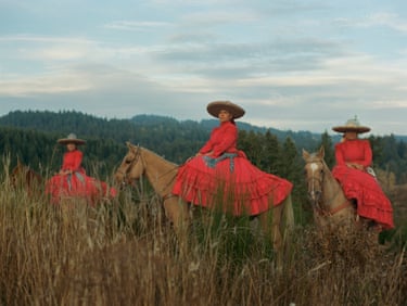 Three women on horseback