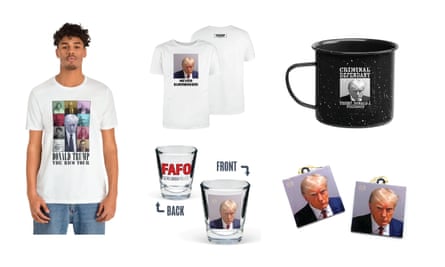 Some of the merchandise springing up after Trump’s surrender.