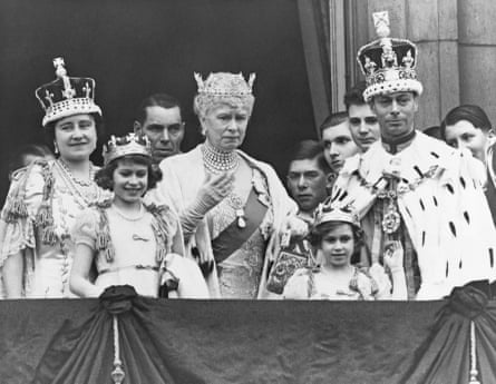 Queen Elizabeth, far left, wears a crown with the embedded Koh-i-noor