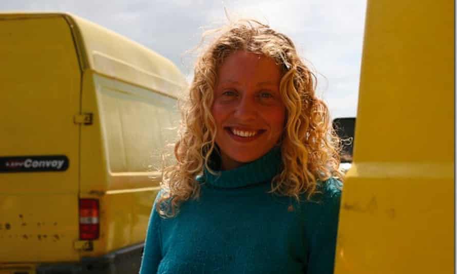 The author with her yellow truck