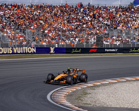 McLaren’s Lando Norris on his way to pole position in qualifying.