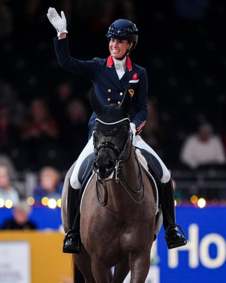 Charlotte Dujardin, on Alive and Kicking, was applauded by the crowd at the ExCeL centre.