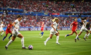 England playing the US in the 2019 Women's World Cup.