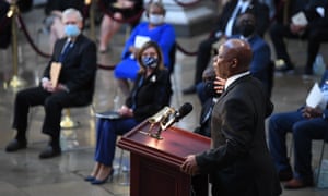 Dr Wintley Phipps sings during the memorial service for the late congressman John Lewis.