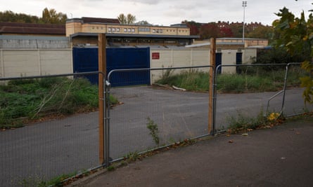 Dulwich Hamlet FC’s fenced-off Champion Hill ground.