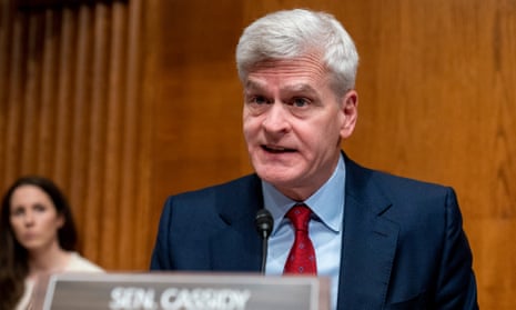 Bill Cassidy<br>Sen. Bill Cassidy, R-La., speaks during a Senate Health, Education, Labor and Pensions confirmation hearing for Julie Su to be the Labor Secretary, on Capitol Hill, Thursday, April 20, 2023, in Washington. (AP Photo/Alex Brandon)
