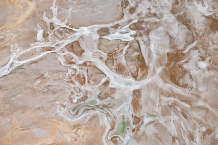 Salt lakes create unique patterns in the landscape