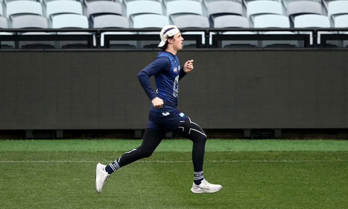 Max Holmes was put through a fitness test by Geelong but he has not been selected.
