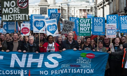 National demonstration in London to protest agains the state of the NHS.