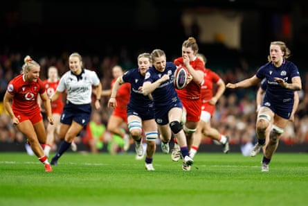Shona Campbell charges clear to score for Scotland against Wales last weekend