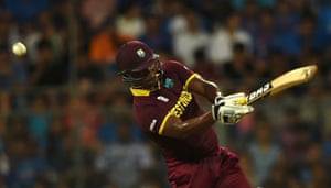 Johnson Charles hits out on his way to a half century.