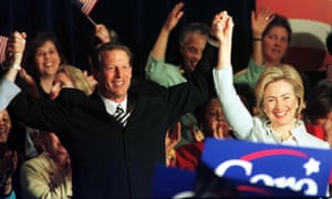 Hillary Clinton and Al Gore campaigning in 1999. He was running for president, she was mulling an eventual run for the US Senate.