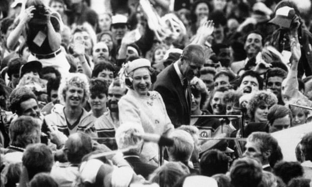 The Queen and Prince Philip during the closing ceremony of the Brisbane Commonwealth Games in 1982.
