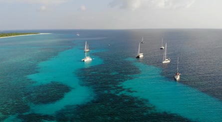 Lockdown anchorage in Uligan, Maldives in 2020