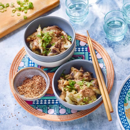 Terong hangus dengan saus Sichuan.