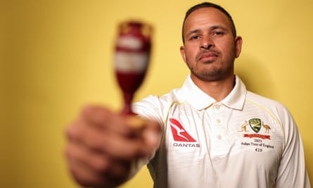 Usman Khawaja poses for a portrait before the 2023 Ashes.
