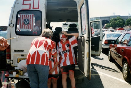 Face-painting in the Wembley car park before facing Crystal Palace in 1997