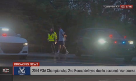 The world No 1, Scottie Scheffler, was detained by police hours before his second round of the US PGA Championship