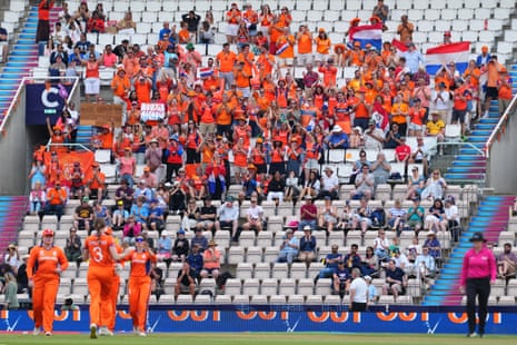 Netherlands fans cheer their team.