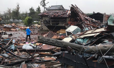 Damaged caused by typhoon Hagibis in Chiba Prefecture, east of Tokyo.