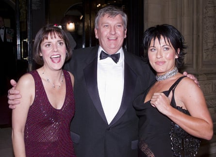 Derek Martin with Elaine Lordan (left) and Jessie Wallace (right), who played his daughters on EastEnders, at the National Television Awards in 2000.