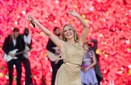 Kylie Minogue performs in the ‘legends’ slot on the Pyramid stage, 30 June 2019.