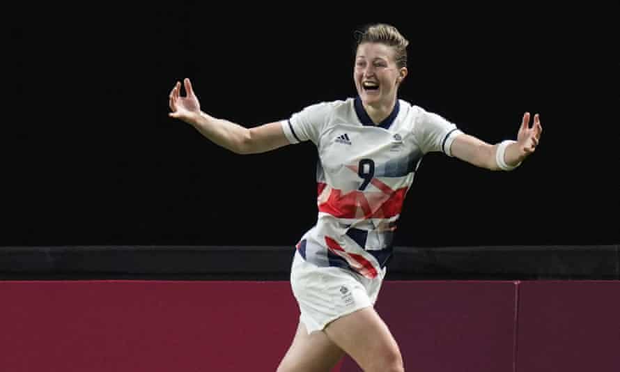 Britain’s Ellen White celebrates scoring her side’s opening extremity during a women’s shot lucifer against Japan astatine the 2020 Summer Olympics, Saturday, July 24, 2021, successful Sapporo, Japan. (AP Photo/Silvia Izquierdo)
