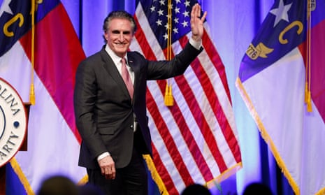 Politics tamfitronics North Dakota governor Doug Burgum leaves the stage at the North Carolina GOP Convention in Greensboro, on 25 May, 2024.