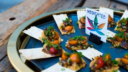 High-end edible cannabis snacks at the Curious Cannabis Salon, San Francisco.