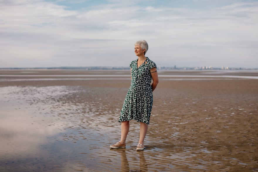 Care home nurse Charlotte Hudd on Ryde Beach in the Isle of Wight.