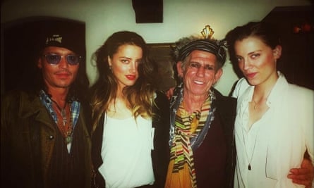 (From left) Depp, Heard, Keith Richards and Whitney Heard in 2013.