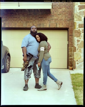 Christian K Lee photographed Kenneth and Tylissa Frazier outside their home in Temple, Texas, in the series Armed Doesn’t Mean Dangerous, looking at Black gun owners exercising their second amendment right to bear arms.