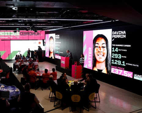 Davina Perrin comes up at the Hundred women’s auction at Piccadilly Below the Lights in London