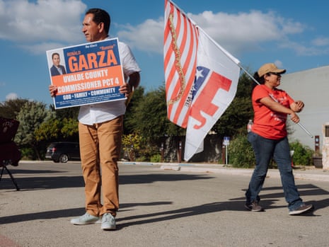 Ronnie Garza on the last day of early voting for the 2022 midterm elections in Uvalde, Texas.