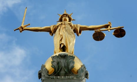 The statue of ‘Lady Justice’  as the Old Bailey in London.