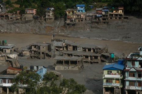 A general view of a flood-affected area in Nuwakot, Nepal