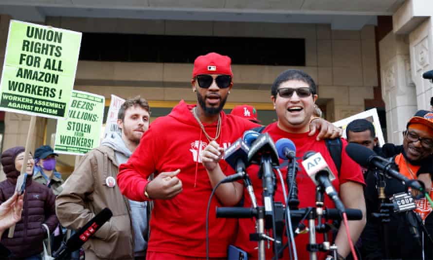 Chris Smalls, president of the Amazon Labor Union, helped co-ordinate the triumphant unionization effort.