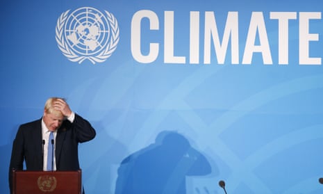 Boris Johnson addresses the UN Climate Action Summit last month.
