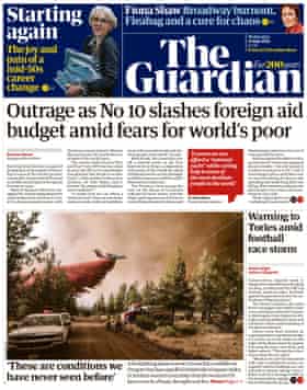 Guardian front page, Wednesday 14 July 2021