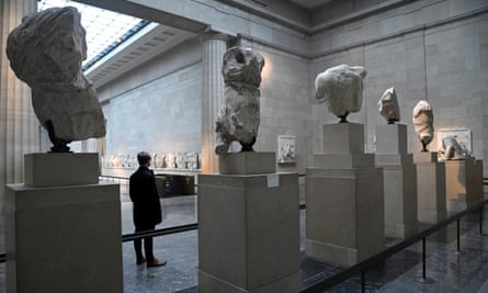 The Parthenon sculptures on display at the British Museum in London.